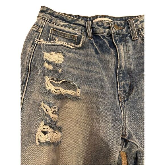 Flying Monkey Ultra High Rise Straight Leg Jeans Destroyed Distressed The Buckle - Picture 5 of 15